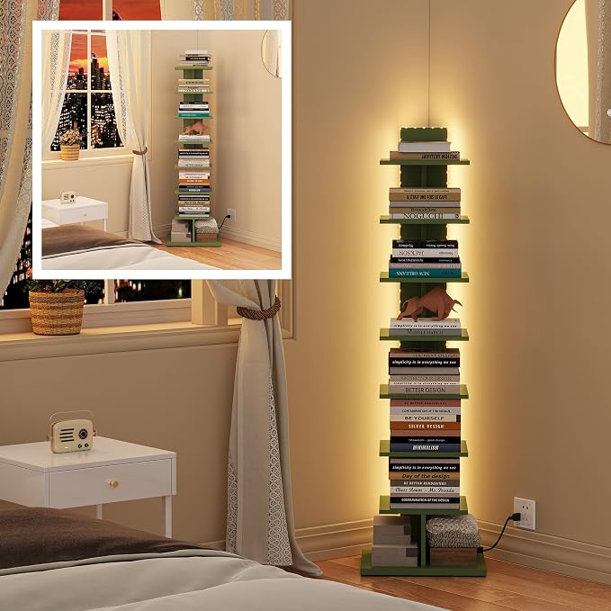 TUTOTAK Narrow Bookshelf, 8-Tier Bookcase - Image 8