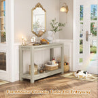 Besiost Small Farmhouse Wood Entryway Table Narrow Console Table - Image 2