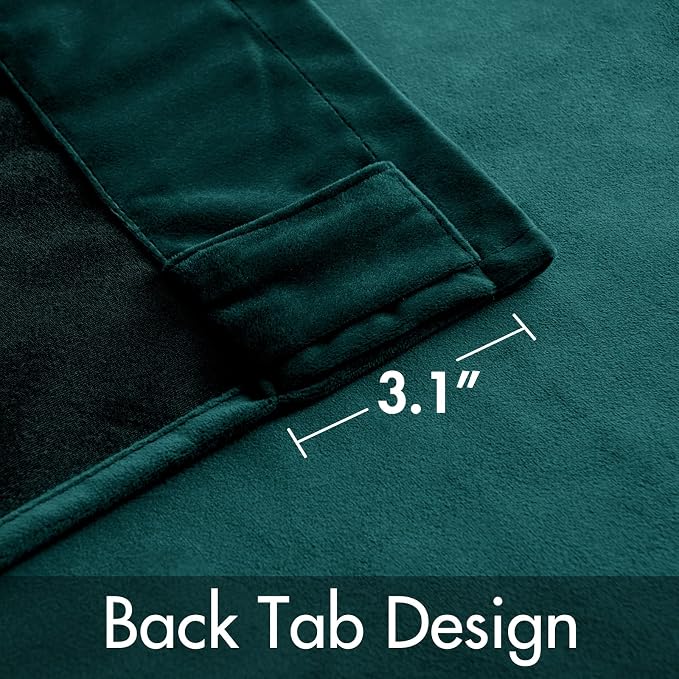 MIULEE Velvet Blackout Curtains 52x96 inches 2 Panels Emerald Green | Luxury - Image 3