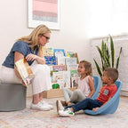ECR4Kids Plastic Leaf Scoop Floor Rocker Seat, Classroom Furniture, Powder Blue - Image 2