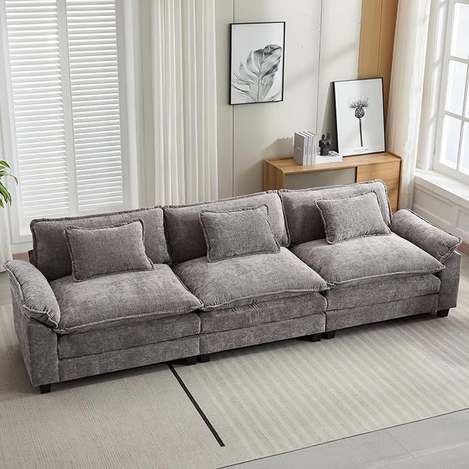 Oprisen 120" Modular Sectional Sofa, Comfy Cloud Couch Sectional Sofa, Chenille by Oprisen