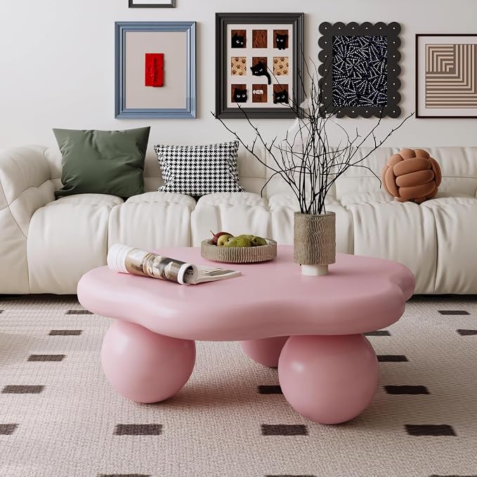 35.03" Cloud Coffee Table for Living Room Unique Coffee Table Modern Low Coffee - Image 3