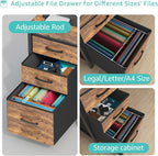 Lufeiya Computer Desk with File Drawers Cabinet, 47 Inch Reversible Home Office - Image 5
