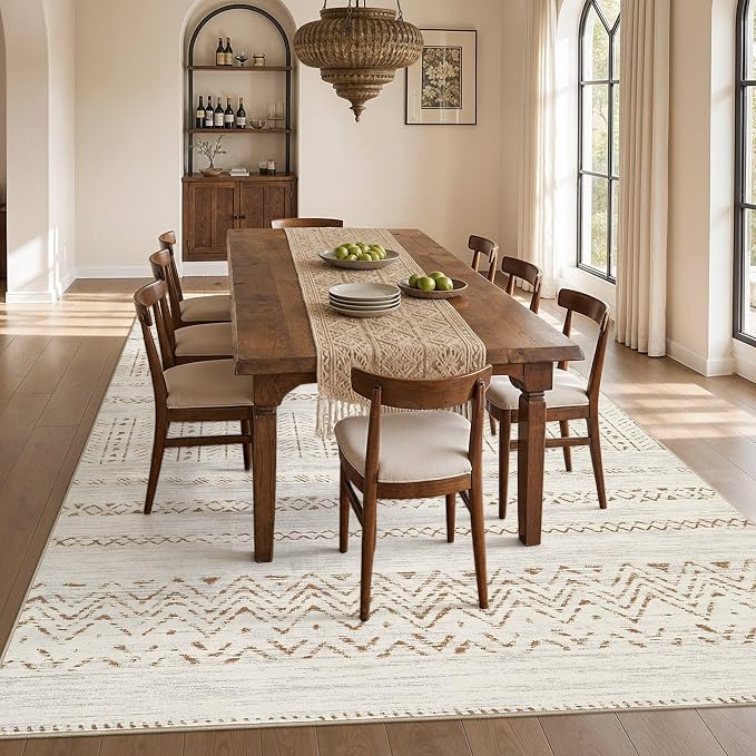 cotiled Boho 12x15 Area Rug for Living Room: Large Moroccan Washable Rug | - Image 6