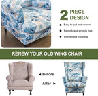 HAOYONG Wing Chair Slipcovers Printed Wingback Chair Covers 2 Pieces Wingback - Image 7