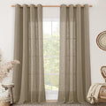 Taupe Linen Curtains 90 Inch Length by LAMIT