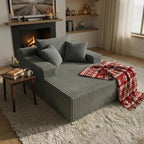Sytopia Chaise Lounge with Armrests, Oversized Sofa Bed with 3 Pillows by Sytopia