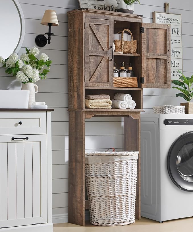 ACCOHOHO Over The Toilet Storage Cabinet, Farmhouse Bathroom Cabinet - Image 6