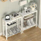 End Table Set of 2 for Small Space, 3-Tier Narrow Side Table - Image 2