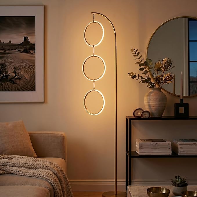 Brightech Nova 74 in. Antique Brass Industrial 3-Light LED Energy Efficient - Image 2