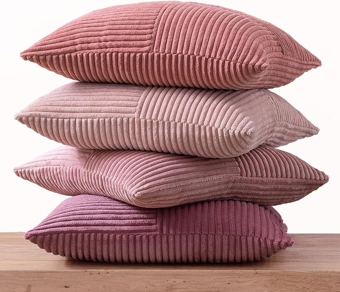 MIULEE Aesthetic Pink Throw Pillow Covers 18x18 Inch Set of 4 Spring Decorative - Image 5