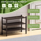 ROMGUAR CRAFT 3 Tier Bamboo Shoe Rack - Image 5