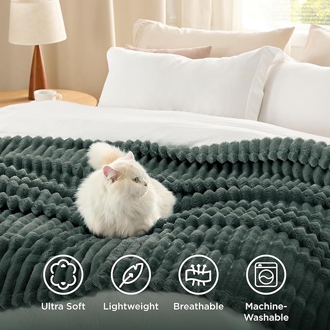 Bedsure Soft Twin XL Blanket for Bed Dorm Mallard Green 66"x90" | Birthday - Image 5