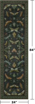 Insect 2x7 Stain Resistant Kitchen Runner Rugs, Vintage Bathroon Rug Non Skid - Image 2
