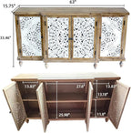 LKTART 63" Vintage Sideboard Buffet Storage Cabinets, French Country Sideboard - Image 2