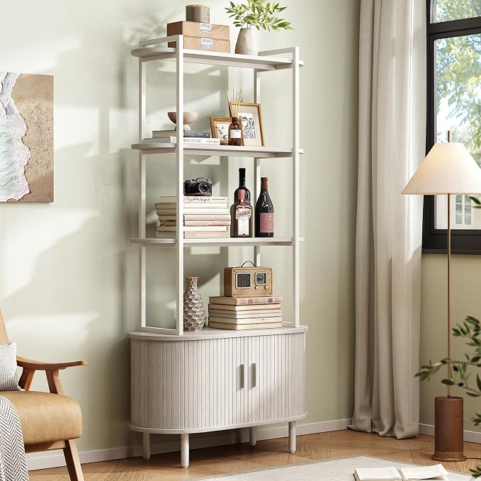ONBRILL 71" Tall Bookshelf, 4-Tier Book Shelf by ONBRILL