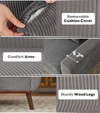 Kingfun 65" Corduroy Love Seat - Image 7
