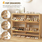 YOMILUVE Shoe Cabinet Storage for Entryway, Fluted Shoe Cabinet - Image 4