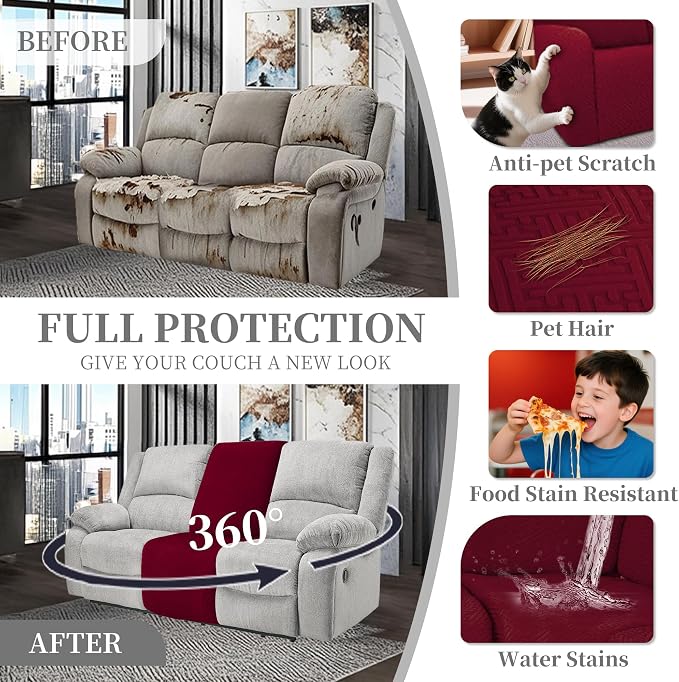 100% Waterproof Sectional Recliner Couch Covers - Image 6