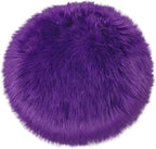 1.3ft Small Round Purple Rug, Thick Furry Fluffy Carpet - Image 3