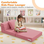MeMoreCool Kids Folding Sofa – Corduroy Floor Futon Chair, Tri-Fold Mattress - Image 3