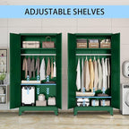 71 "Metal Armoire Wardrobe Closet, Steel Clothing Storage Cabinet - Image 3