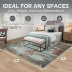 8x10 Area Rugs for Living Room Bedroom Dining Room Washable Red Brown | Soft - Image 2