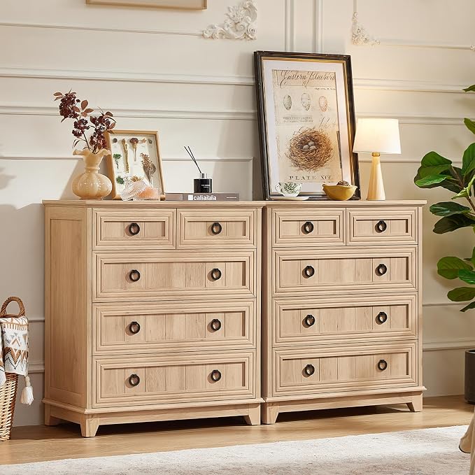Joaxswe Farmhouse 5 Drawer Dresser - Image 6