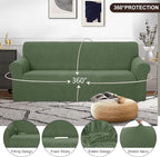 U-NICE HOME Oversized Stretch Couch Cover Slipcover, Loden Frost | 3 Cushion - Image 3