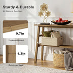 39.4" Solid Bamboo Entryway Console Table, Sofa Table Behind Couch, Narrow - Image 4