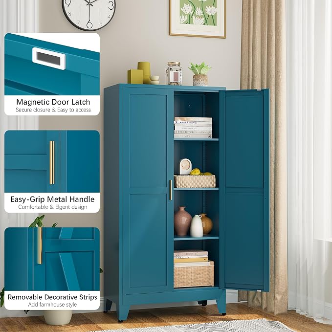 Bevivog Bathroom Storage Cabinet Freestanding, Living Room, Home Office - Image 4