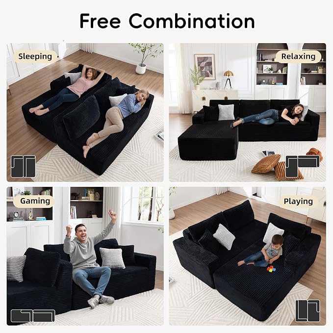 Opiesit 108" Boneless Couches for Living Room, Modular Sectional Sofa - Image 6