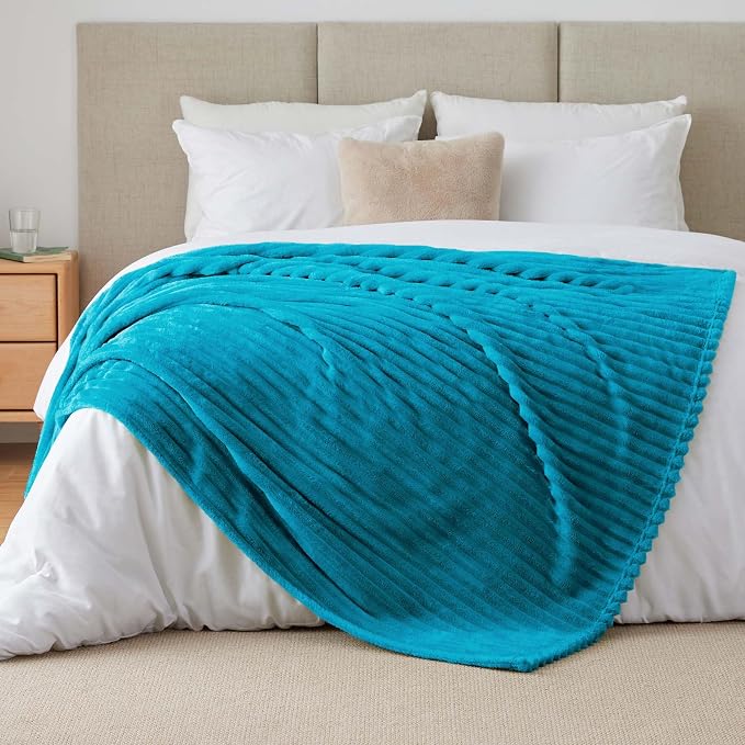 BEDELITE Striped Fleece Throw Blanket, Soft Cozy, Lightweight Warm, - Image 9