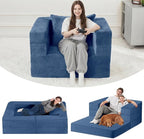 Futon Sofa Bed with Pillow, 3-in-1 Sleeper Sofa Bed with Removable Cover by Cansunna