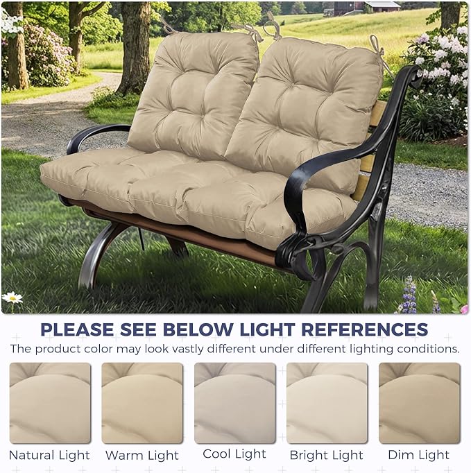 Wicker Chair Cushions of 3 Pieces, Waterproof Cushions - Image 3