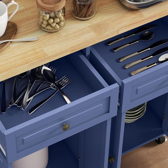 HOMCOM Kitchen Island Cart - Image 9