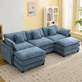 111'' Sectional Cloud Deep Seat Couch, Oversized Chenille U Shaped Sectional by WUTUTUEE
