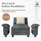 HERA'S HOUSE 124" Modular Sectional Sofa, Oversized L Shaped Couches - Image 6