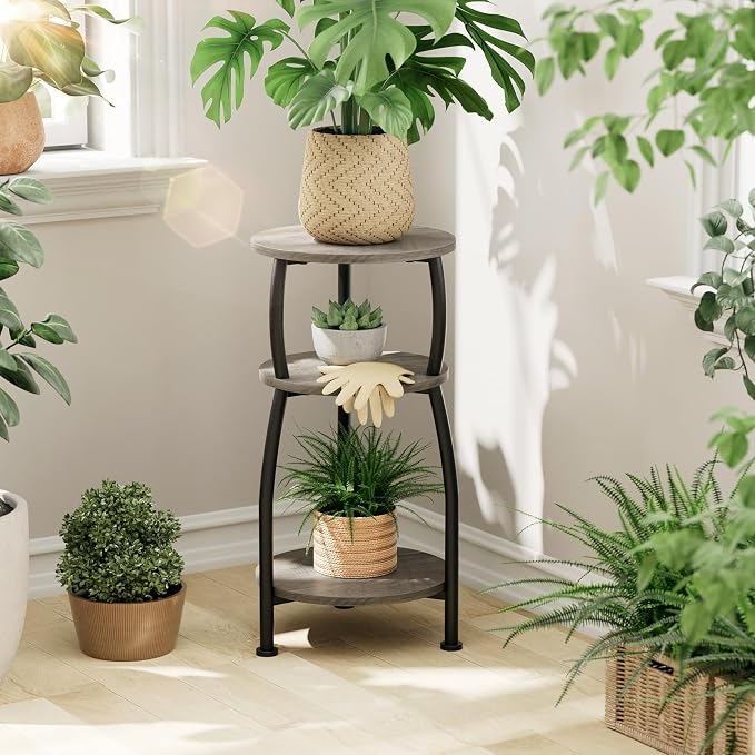 Small Round Side Table, 3-Tier End Table - Image 6