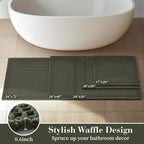 RESARE Waffle Bath Mat for Bathroom, Non Slip Bathroom Rugs 20"x32" Green | - Image 5