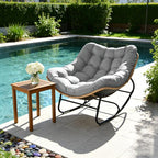 SUNCROWN Oversized Wicker Rocking Chair Indoor Outdoor, 450 LBS Heavy Duty - Image 2