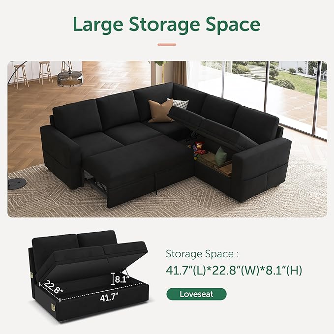 HONBAY Modular Sectional Sleeper Sofa - Image 3