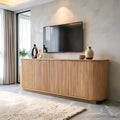 64" Fluted TV Stand for TVs up to 75 inch, Modern Entertainment Center by Rumiiro