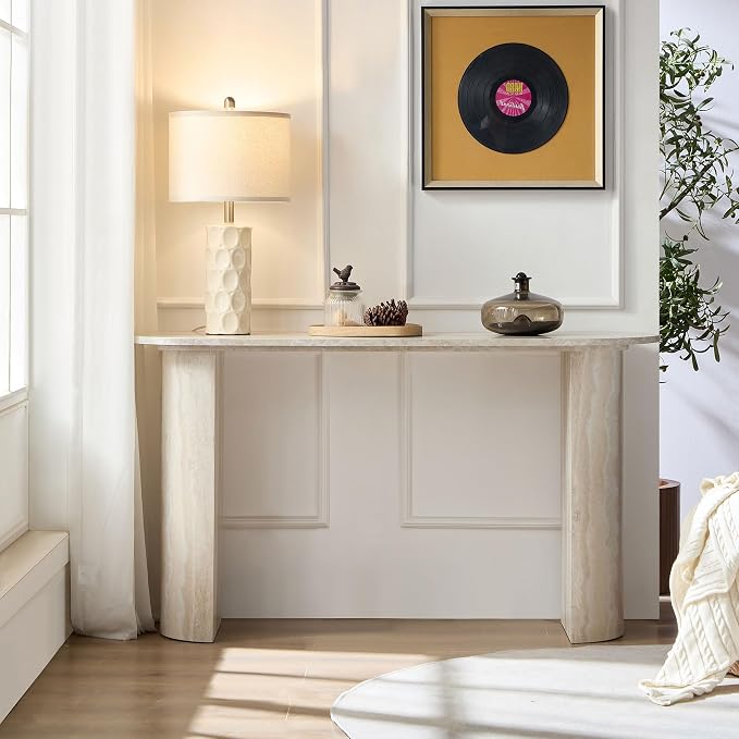 55.12" Faux Marble Pattern Entryway Table - Image 4