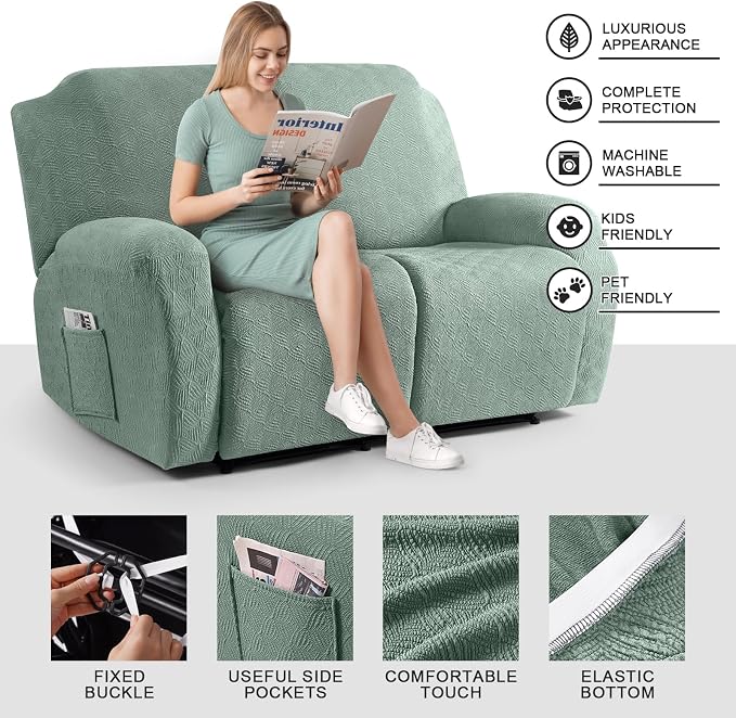 Timeles Recliner Covers Extra Wide Recliner Loveseat Covers Oversized Reclining - Image 3