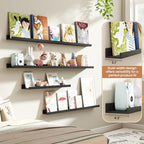 Fun Memories Picture Ledge Shelves Set of 4, 36 Inch Rustic Wall Mounted - Image 6