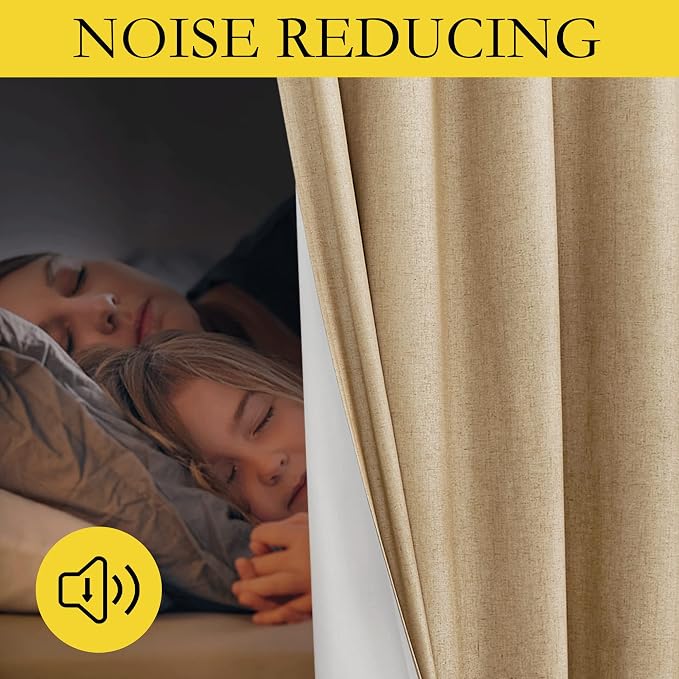 NICETOWN 100% Blackout Linen Curtains - Image 4