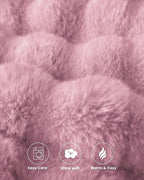 Ultra Soft Cozy Faux Fur Throw Blanket, Fuzzy Plush Thick Bubble Blanket - Image 5