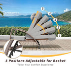 GarveeLife 2-Piece Rattan Patio Folding Chaise Lounge, 5-Position Adjustable - Image 4