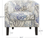 BELLEZE Living Room Chair, Linen Round Accent Barrel Chair, Club Tub Sofa Chair - Image 2